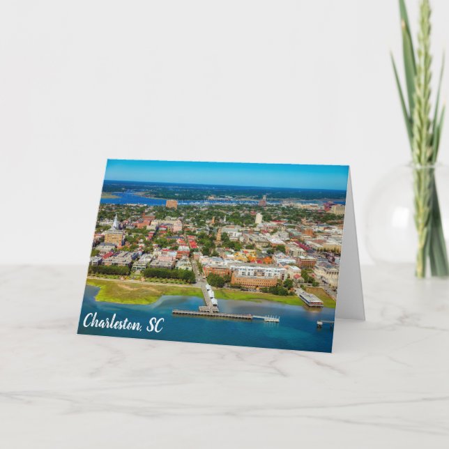 Carte Charleston Caroline du Sud City Skyline Photo (Devant)