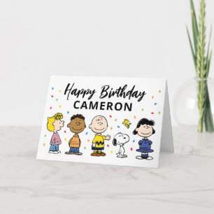 Carte Charlie Brown et Gang Confetti