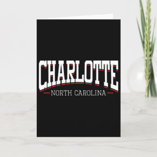 Carte Charlotte Caroline du Nord Vacances Style Collège 