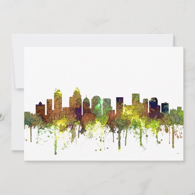 Carte Charlotte NC Skyline SG Safari Buff (Devant)