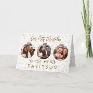 Carte Charm Gold Notre premier Noël en tant que mariés