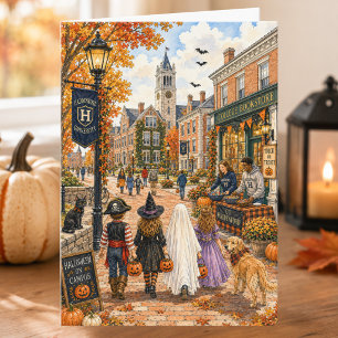 Carte Charmant collège d'automne Joyeux Halloween