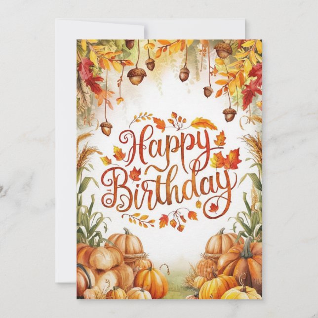 Carte Charmant Petit Cosy Automne Automne Tombe Joyeux A (Devant)