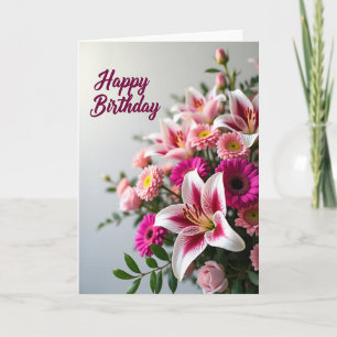 Carte charme floral Chevron
