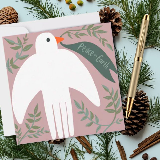 Carte Charme Peace Dove Noël Noël Noël Noël Noël Noël No (Peace on Earth dove holiday Christmas card)