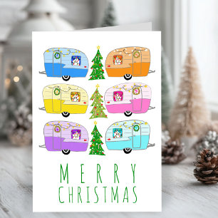 Carte Charming Christmas Camper Vintage Trailer RV Xmas