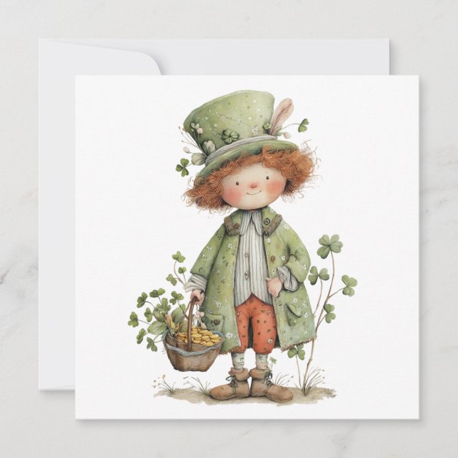 Carte Charming Leprechaun Happy St Patrick's Day (Devant)