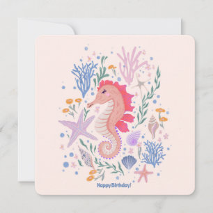Carte Charming Seahorse et Coral Reef