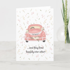 Carte Charming Vintage Car Félicitations Mariage Card