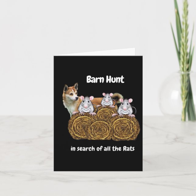 Carte Chasse De Byrn Drôle À La Recherche De Rats Avec U (Devant)