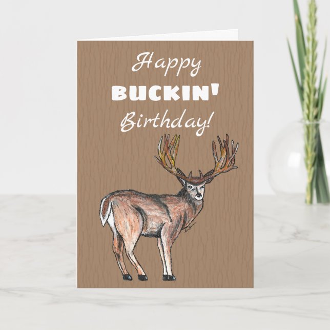 Carte Chasse Joyeux anniversaire Buckin (Devant)