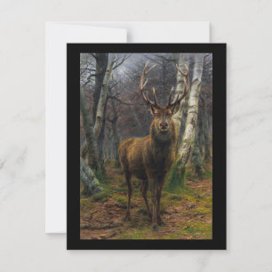 Carte Chasseur rustique de cerfs vintages