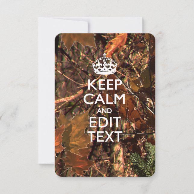 Carte Chasseurs Automne Camouflage Gardez Le Calme Votre (Devant)