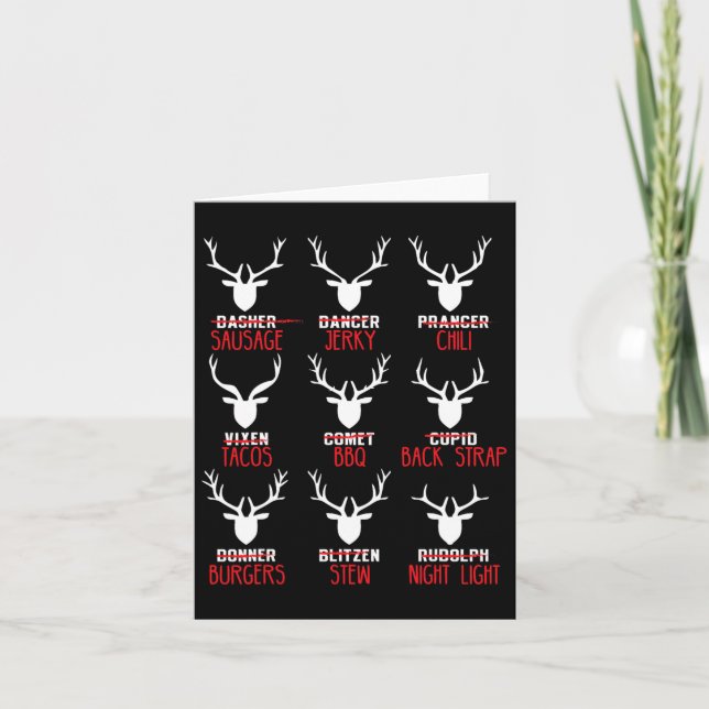 Carte Chasseurs De Cerfs De Noël Drôle Tout Père Noël Re (Devant)
