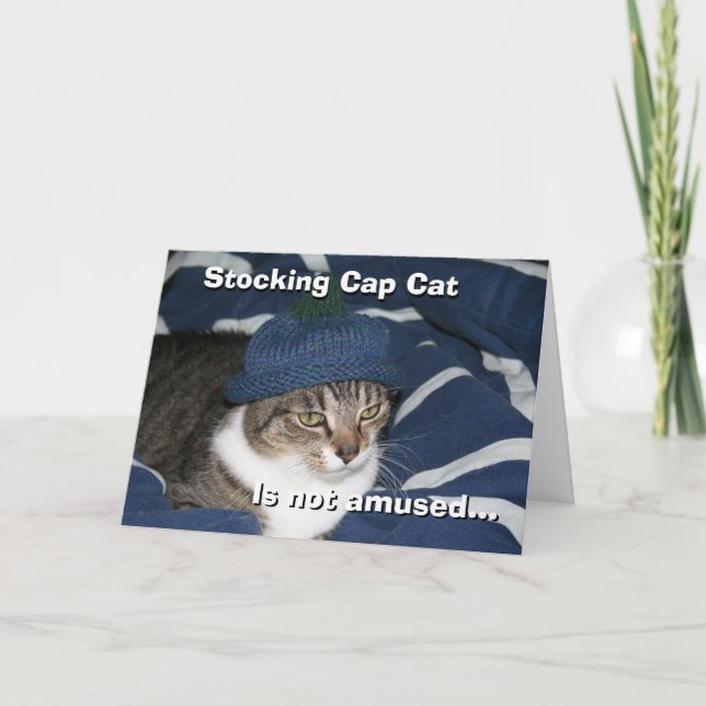 Carte Chat à capuchon n'est pas amusé (Devant)