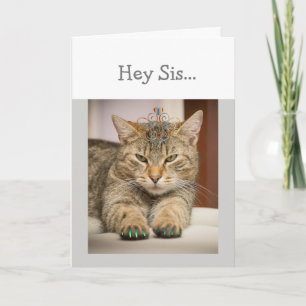 Carte Chat À L'Air Bonne Soeur Anniversaire Animaux Amus
