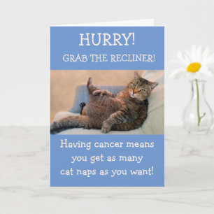 Carte Chat Amusant Dans Le Recliner Cancer Encouragement