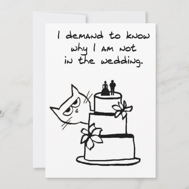 Carte Chat Angry veut faire partie du Mariage (Devant)
