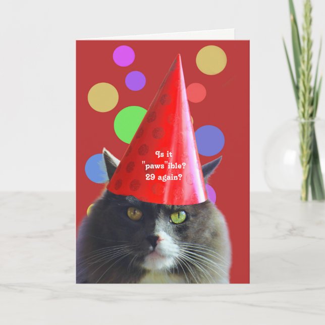 Carte Chat Anniversaire Drôle 29 Encore Grumpy Chat (Devant)