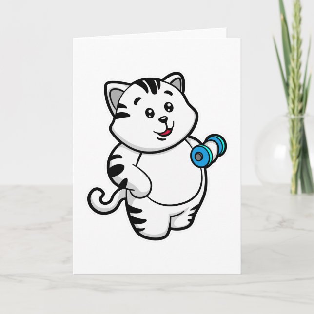 Carte Chat au entraînement des Biceps avec Haltère (Devant)