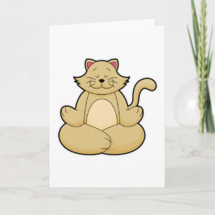 Carte Chat au yoga Étirement en tailleur
