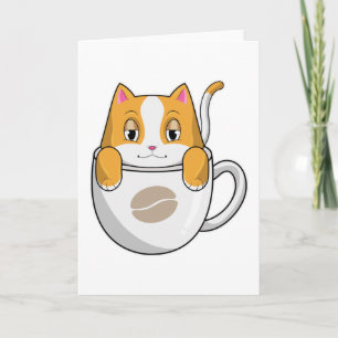 Carte Chat avec café Coupe