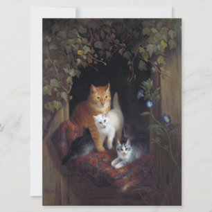 Carte Chat avec chatons Henriette Knip 1844