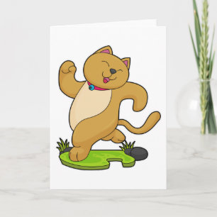 Carte Chat avec collier à la course
