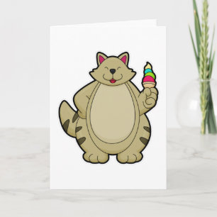 Carte Chat avec glace au gaufre