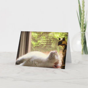 Carte Chat blanc et citation de gentillesse de Dalai