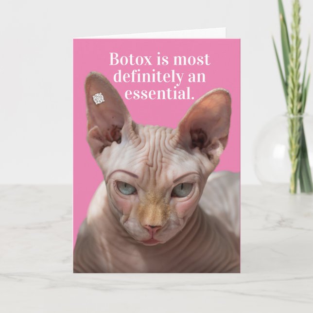 Carte Chat-Botox Rincé Drôle Est Essentiel (Devant)
