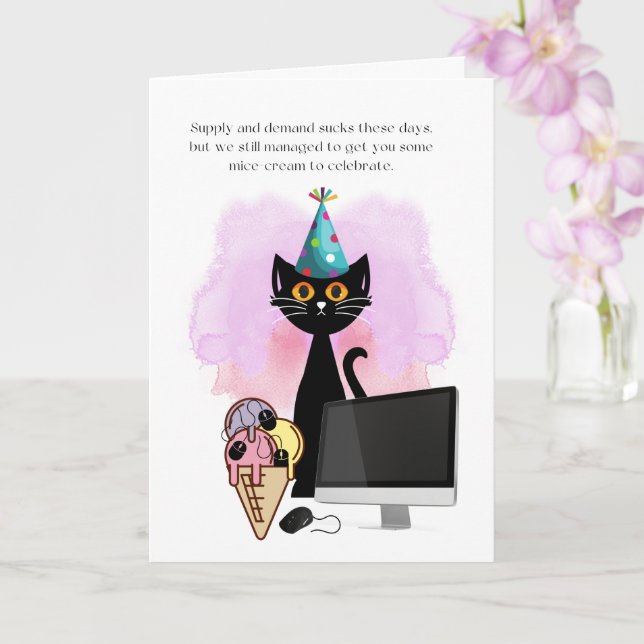 Carte Chat | Casquette de parti sarcastique Chat Funny C (Orchidée)