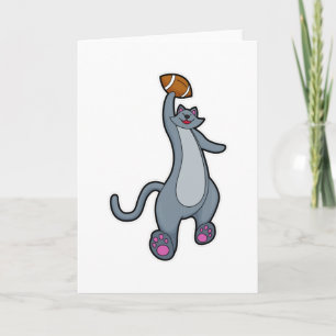 Carte Chat comme joueur de football avec football