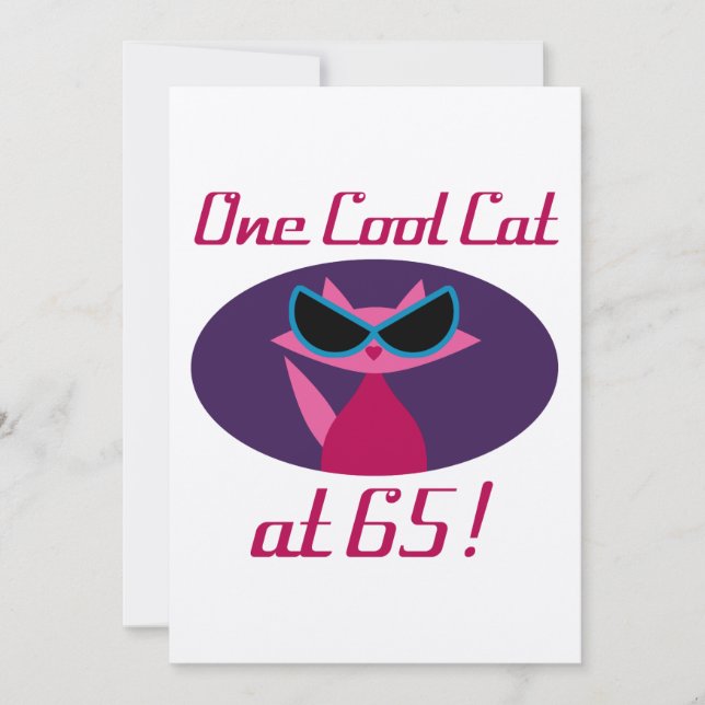 Carte Chat cool 65e anniversaire (Devant)