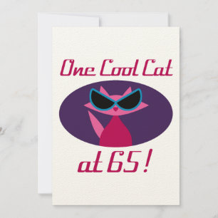 Carte Chat cool 65e anniversaire