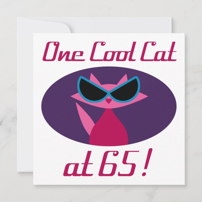 Carte Chat cool 65e anniversaire (Devant)