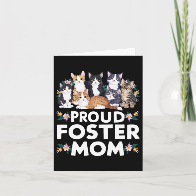 Carte Chat d'accueil Adopté Fière Mère d'accueil  (Devant)