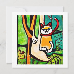 Carte Chat dans un arbre