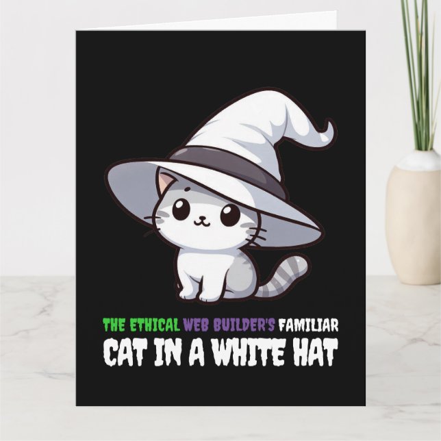 Carte Chat de Casquette blanc familier de Funny Ethical  (Devant)