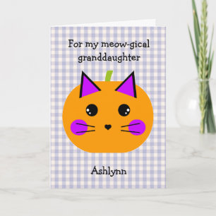 Carte Chat de citrouille violet Maze Halloween petite-fi
