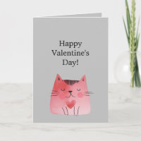 Chat de coeur rose gris