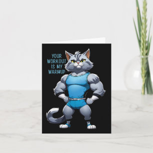 Carte Chat de dessin animé amusant - Style de salle de g
