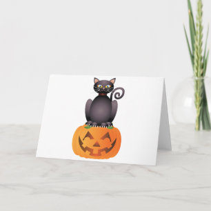 Carte Chat de Halloween se reposant sur l'illustration