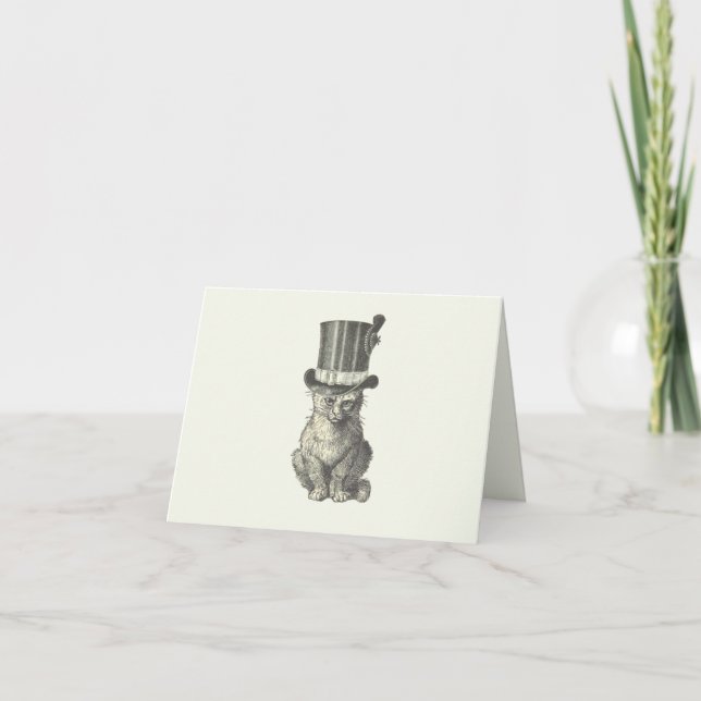 Carte Chat de jugement en Casquette fantaisiste (Devant)