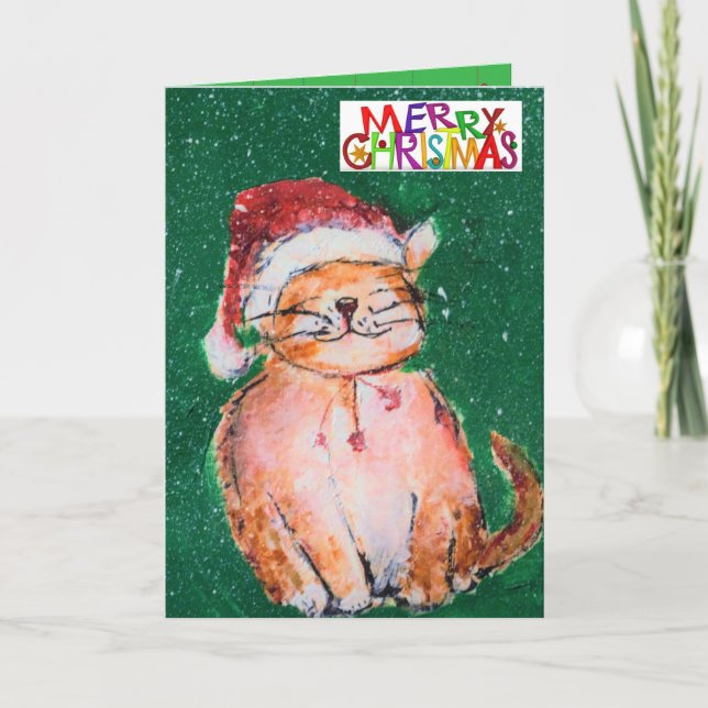 Carte Chat de Noël (Devant)