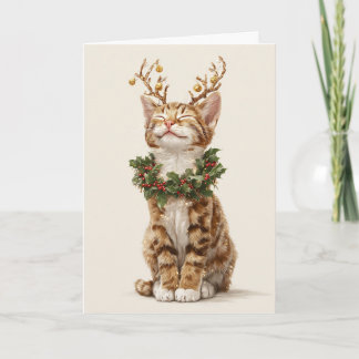 Carte Chat de Noël fantaisiste