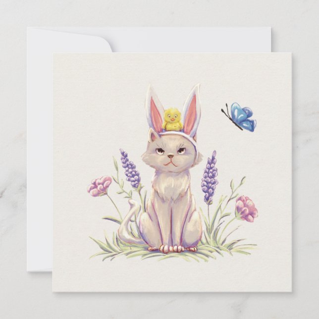 Carte Chat de Pâques (Devant)