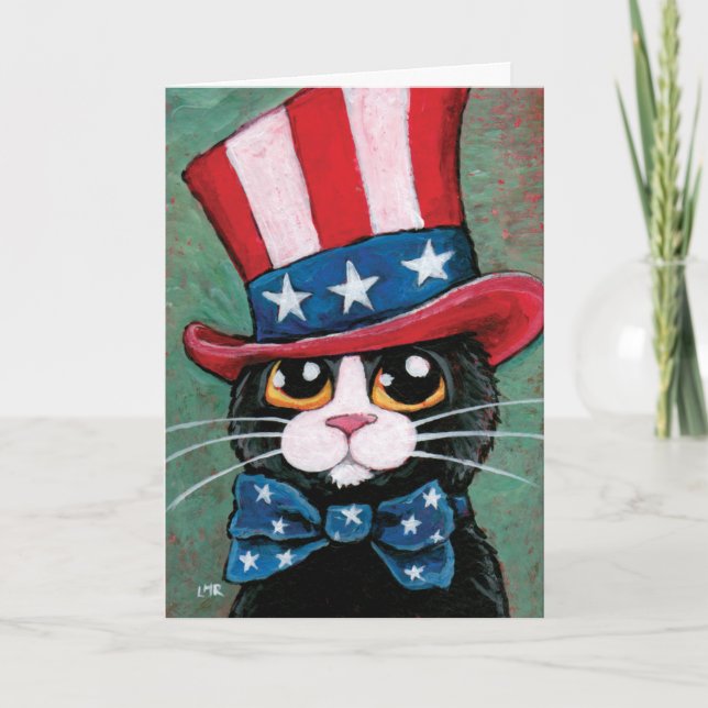Carte Chat de Tuxedo | Happy 4th of July (Devant)