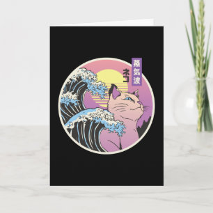 CARTE CHAT DE VAPORWAVE