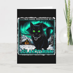 Carte Chat de Yule Rétro Islandais Cette Maison Protégée